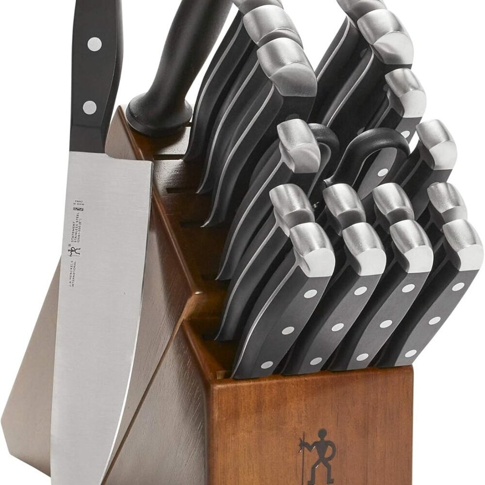 Statement Razor-Sharp 20-Piece White Handle Knife Set, Chef Knife, Bread Knife,